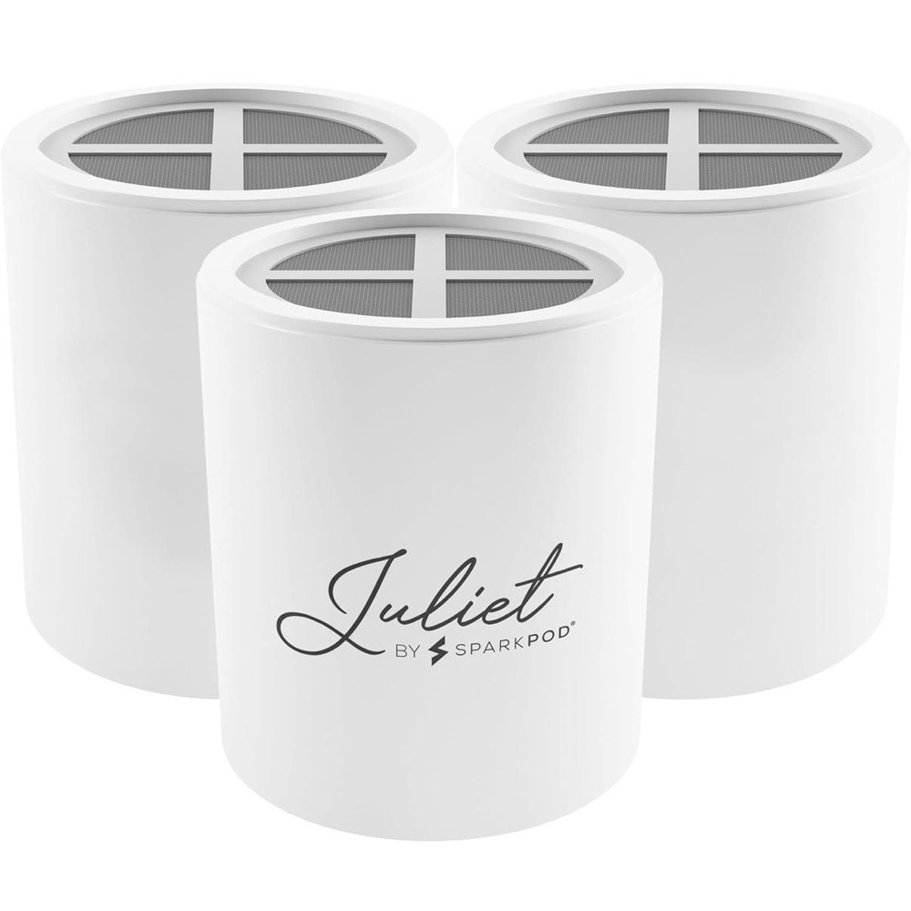 SparkPod Juliet Shower Head Replacement Filters 3 Pack Premium KDF-55 White